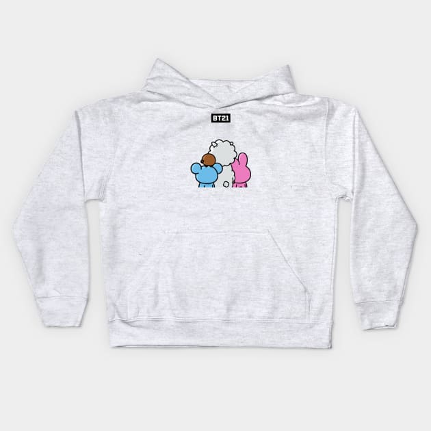 bt21 bts exclusive design 39 Kids Hoodie by Typography Dose